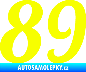 Samolepka Startovní číslo 89 typ 3  Fluorescentní žlutá
