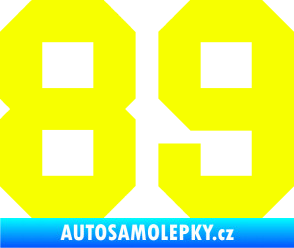Samolepka Startovní číslo 89 Fluorescentní žlutá
