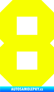Samolepka Startovní číslo 8 Fluorescentní žlutá