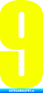 Samolepka Startovní číslo 9 typ 2     Fluorescentní žlutá
