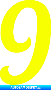 Samolepka Startovní číslo 9 typ 3 Fluorescentní žlutá