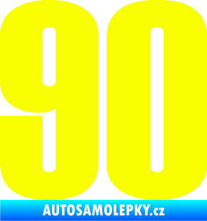 Samolepka Startovní číslo 90 typ 2          Fluorescentní žlutá