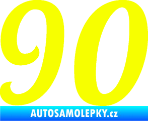 Samolepka Startovní číslo 90 typ 3   Fluorescentní žlutá