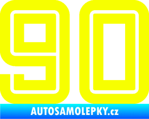 Samolepka Startovní číslo 90 typ 7 Fluorescentní žlutá