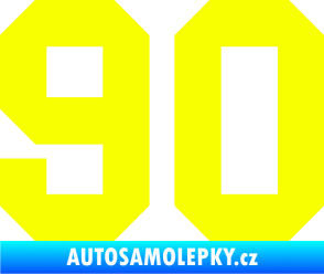 Samolepka Startovní číslo 90 Fluorescentní žlutá