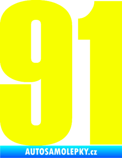 Samolepka Startovní číslo 91 typ 2 Fluorescentní žlutá