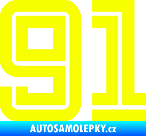 Samolepka Startovní číslo 91 typ 7 Fluorescentní žlutá