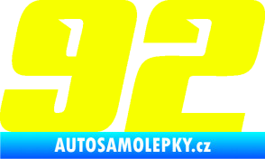 Samolepka Startovní číslo 92 typ 6 Fluorescentní žlutá
