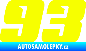 Samolepka Startovní číslo 93 typ 6 Fluorescentní žlutá