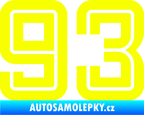 Samolepka Startovní číslo 93 typ 7 Fluorescentní žlutá
