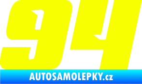 Samolepka Startovní číslo 94 typ 6 Fluorescentní žlutá