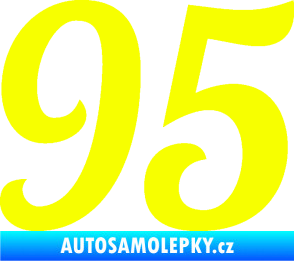 Samolepka Startovní číslo 95 typ 3   Fluorescentní žlutá
