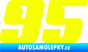 Samolepka Startovní číslo 95 typ 6 Fluorescentní žlutá