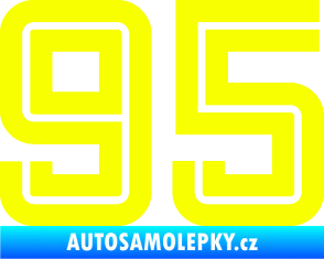 Samolepka Startovní číslo 95 typ 7 Fluorescentní žlutá