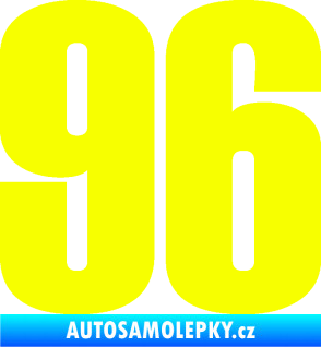 Samolepka Startovní číslo 96 typ 2     Fluorescentní žlutá