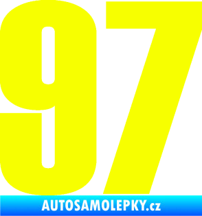 Samolepka Startovní číslo 97 typ 2 Fluorescentní žlutá