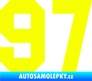 Samolepka Startovní číslo 97 Fluorescentní žlutá