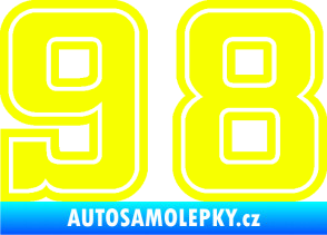 Samolepka Startovní číslo 98 typ 5 Fluorescentní žlutá