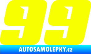 Samolepka Startovní číslo 99 typ 6 Fluorescentní žlutá