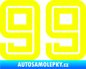 Samolepka Startovní číslo 99 typ 7 Fluorescentní žlutá