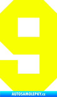 Samolepka Startovní číslo 9 Fluorescentní žlutá