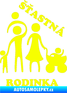 Samolepka Šťastná rodinka Fluorescentní žlutá