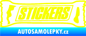 Samolepka Stickers nápis Fluorescentní žlutá