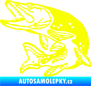 Samolepka Štika 002 levá Fluorescentní žlutá