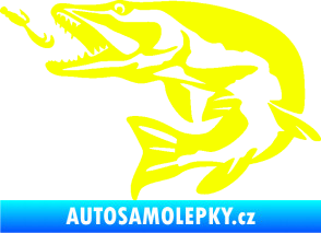 Samolepka Štika 005 levá s návnadou Fluorescentní žlutá