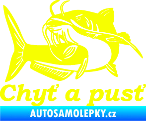 Samolepka Sumec 002 chyť a pusť levá Fluorescentní žlutá