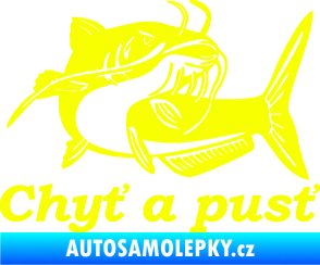 Samolepka Sumec 002 chyť a pusť pravá Fluorescentní žlutá