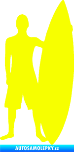Samolepka Surfař 002 pravá Fluorescentní žlutá