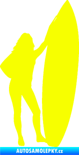 Samolepka Surfařka 001 levá Fluorescentní žlutá