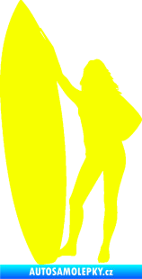 Samolepka Surfařka 001 pravá Fluorescentní žlutá