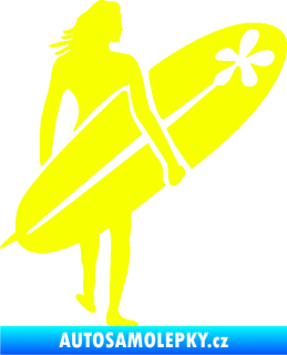 Samolepka Surfařka 003 pravá Fluorescentní žlutá