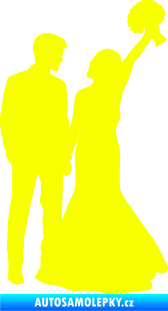 Samolepka Svatba 003 levá Fluorescentní žlutá