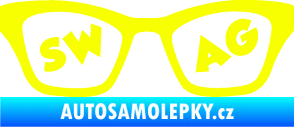 Samolepka Swag nápis v brýlích Fluorescentní žlutá