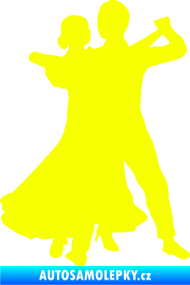 Samolepka Tanec 003 pravá společenský tanec pár Fluorescentní žlutá