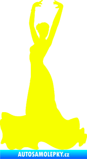 Samolepka Tanec 006 levá tanečnice flamenca Fluorescentní žlutá