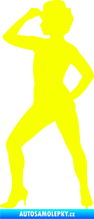Samolepka Tanec 007 levá jazz tanečnice Fluorescentní žlutá