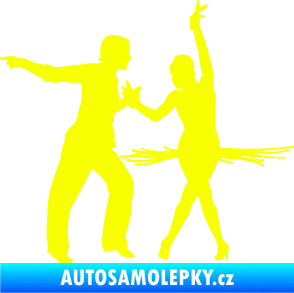 Samolepka Tanec 009 levá latinskoamerický tanec pár Fluorescentní žlutá