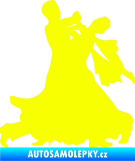 Samolepka Tanec 010 levá waltz Fluorescentní žlutá