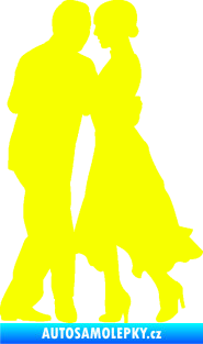 Samolepka Tanec 012 levá tango Fluorescentní žlutá