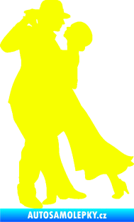 Samolepka Tanec 013 levá tango  Fluorescentní žlutá