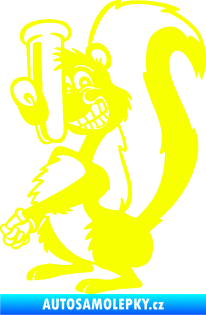 Samolepka Tchoř 001 levá s kolíčkem na nose Fluorescentní žlutá