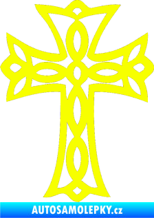 Samolepka Tetování 191 kříž Fluorescentní žlutá