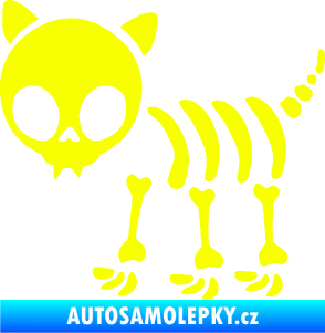 Samolepka The Bone Family Kočička Fluorescentní žlutá