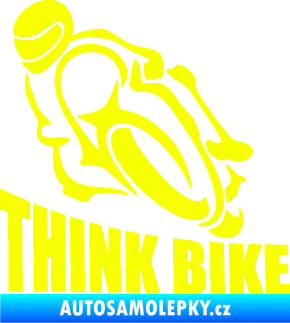 Samolepka Think bike 001 motorkář Fluorescentní žlutá