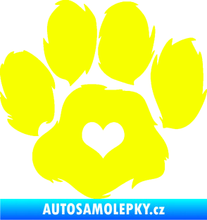 Samolepka Tlapka 006 levá Fluorescentní žlutá