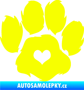 Samolepka Tlapka 006 pravá Fluorescentní žlutá